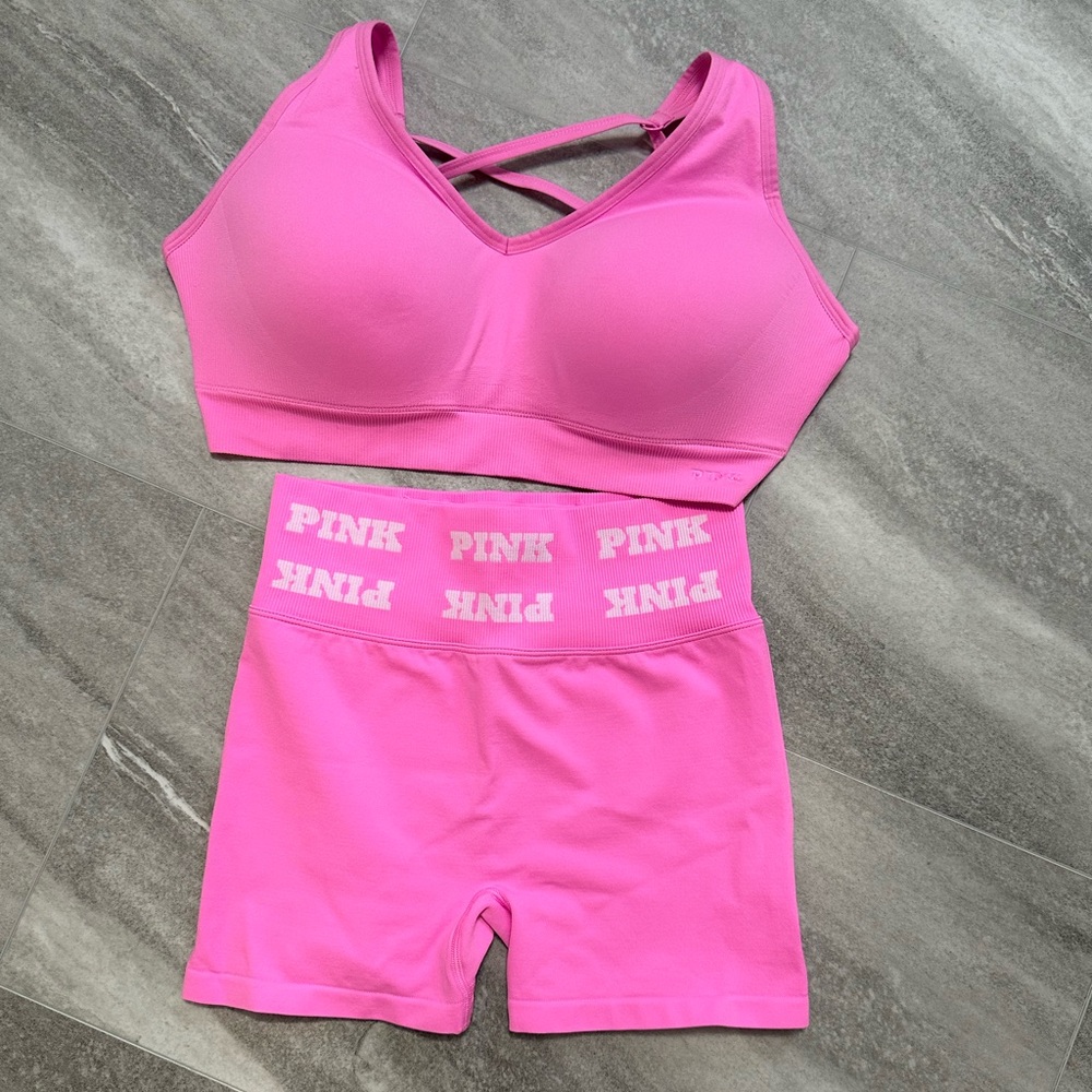 Pink VS Sports Bra & Biker Shorts